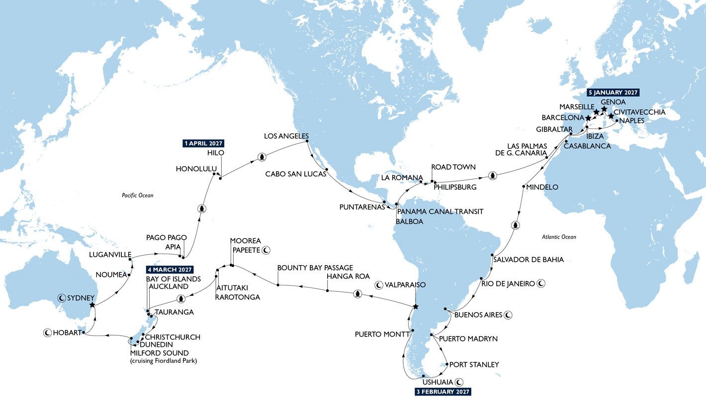 World Cruise 2027, Itinerary | MSC Cruises