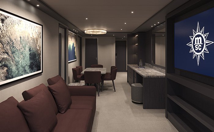 MSC Yacht Club Royal suite with whirlpool bath, MSC Poesia | MSC Cruises