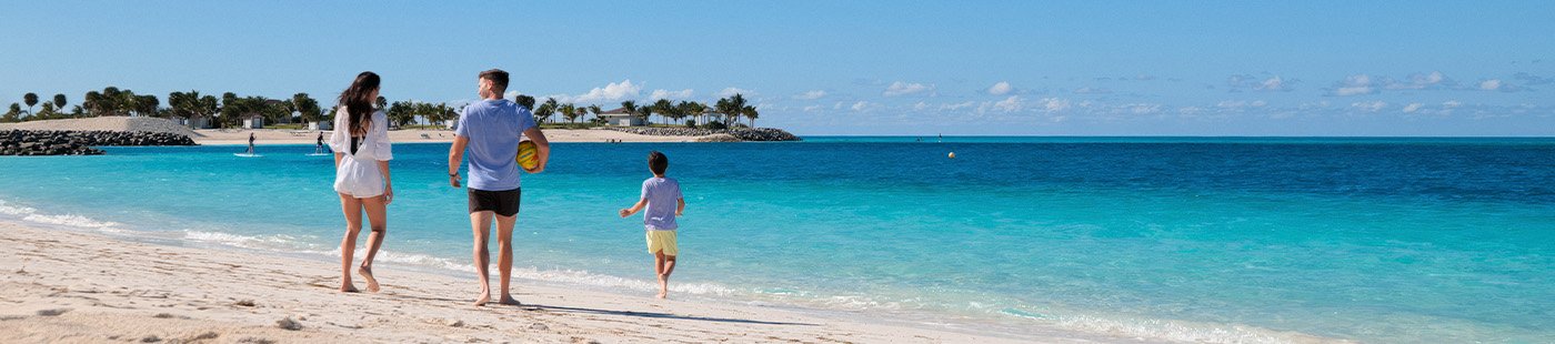 Winter cruises, family on beach, Ocean Cay MSC Marine Reserve, the caribbean | MSC Cruises